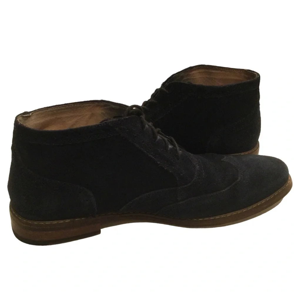 Stacy Adams Navy Suede Wingtip Chukka Boot Size 11.5